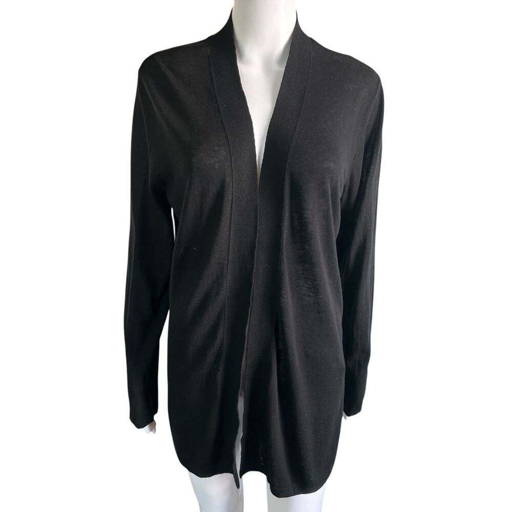NIC+ZOE All Year Back of Chair Cardigan M Black Onyx NWT $138 Cotton Blend